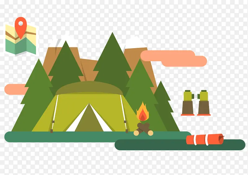野营山林帐篷绿色
