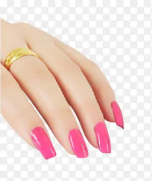 粉色指甲油的指甲