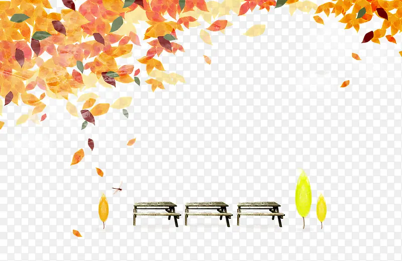 秋叶长椅