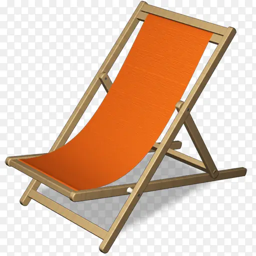 橙色躺椅夏天