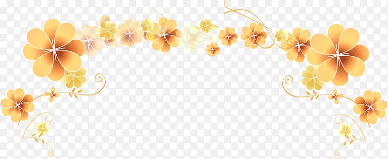 黄色花卉花纹高清矢量