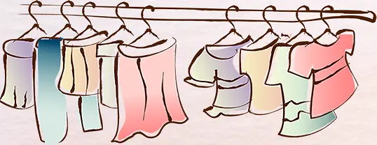 手绘彩色洗衣服晾衣绳