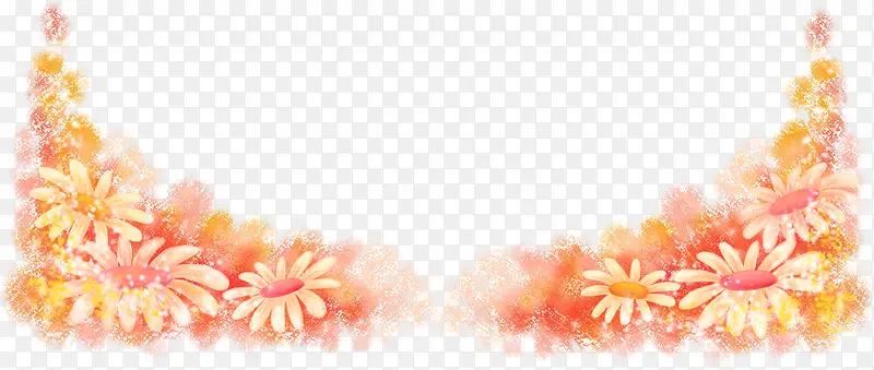 雏菊花卉漫画边框
