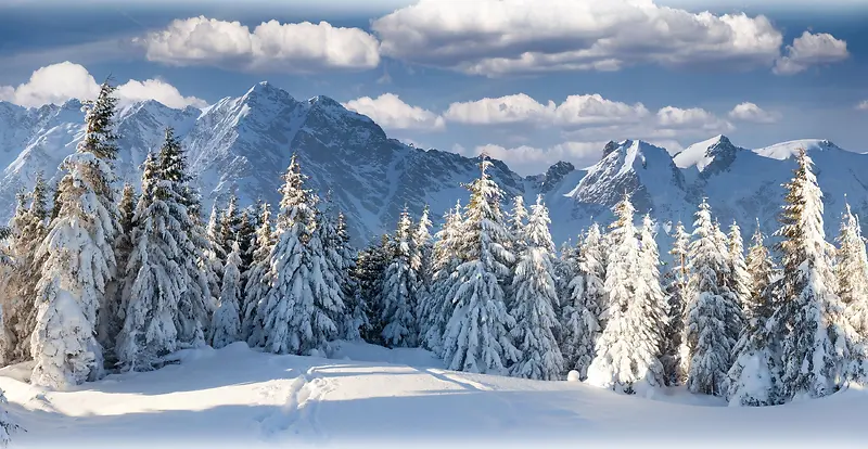 高山雪景皑皑一片高清素材