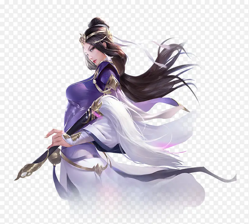 游戏紫色服饰人物