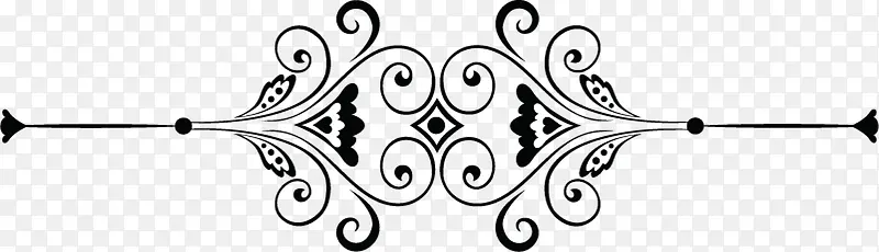 黑色高清创意花卉纹理对称形状