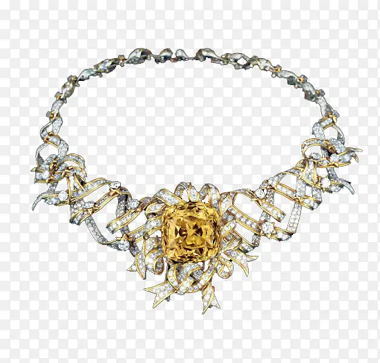 蒂芙尼黄色钻石项链