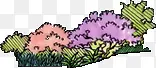 紫色手绘美景公园植物