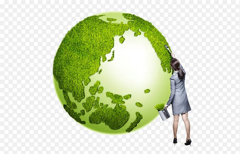 绿色地球老师矢量图片