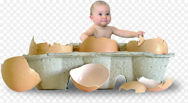 合成小孩鸡蛋壳插图