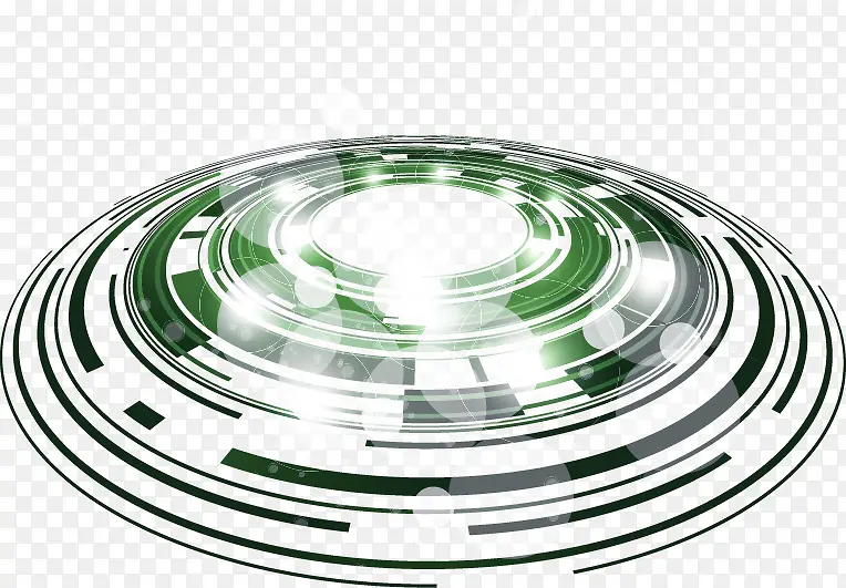绿色简约圆盘装饰图案