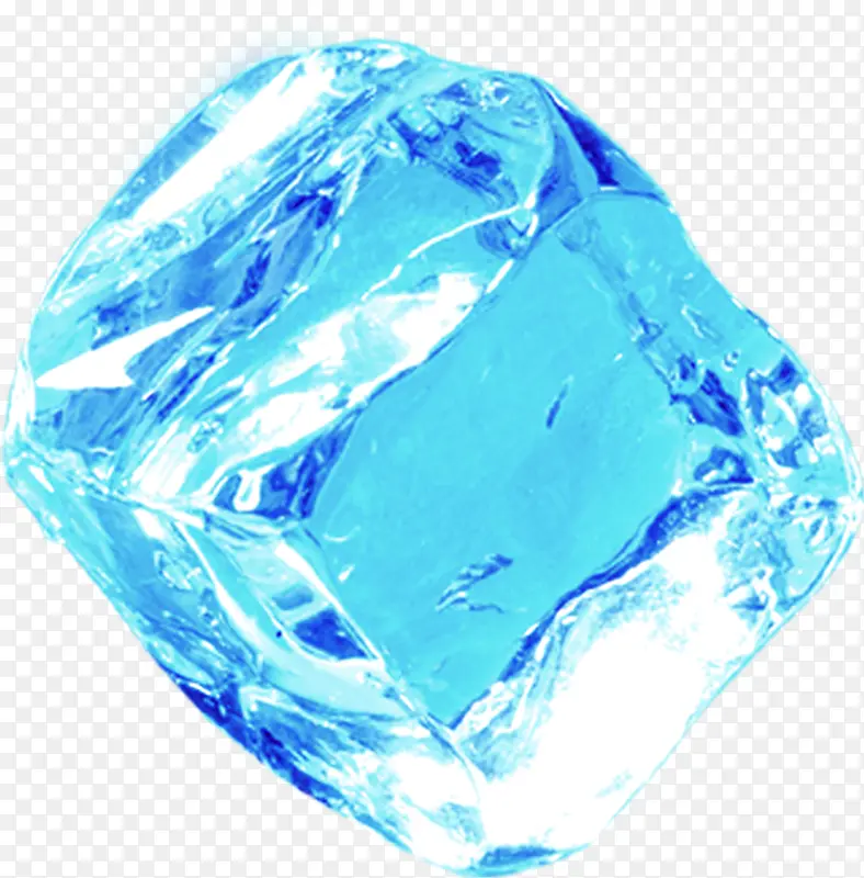 蓝色透明冰晶