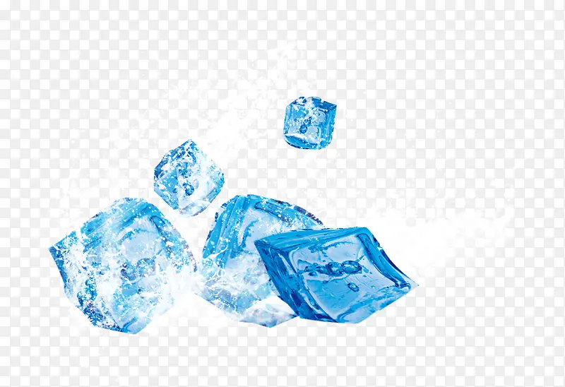 五个蓝色冰晶