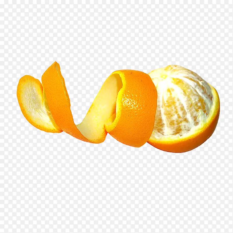 一半皮的橘子