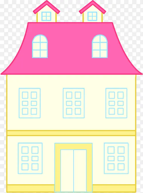 手绘粉色可爱漫画房屋