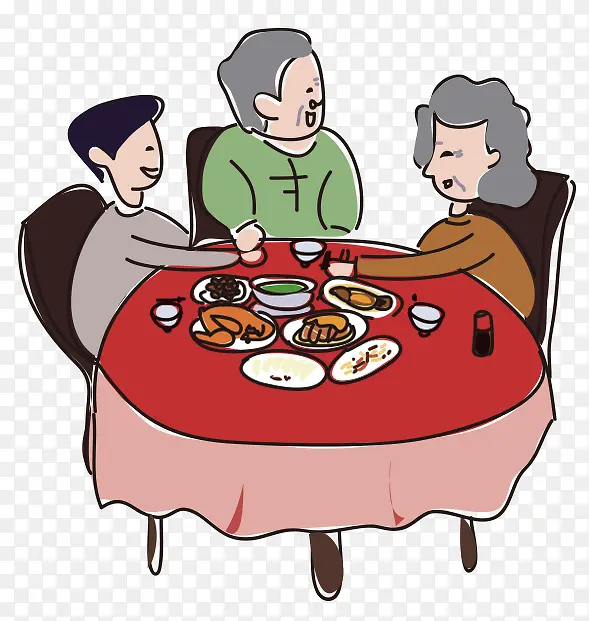 卡通阖家团圆图片