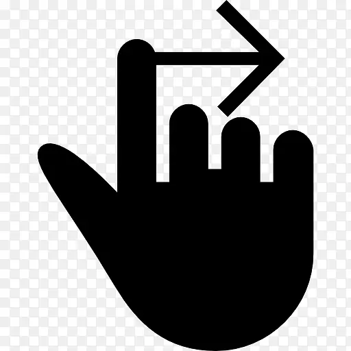 一个手指轻扫手势符号正确黑手图标