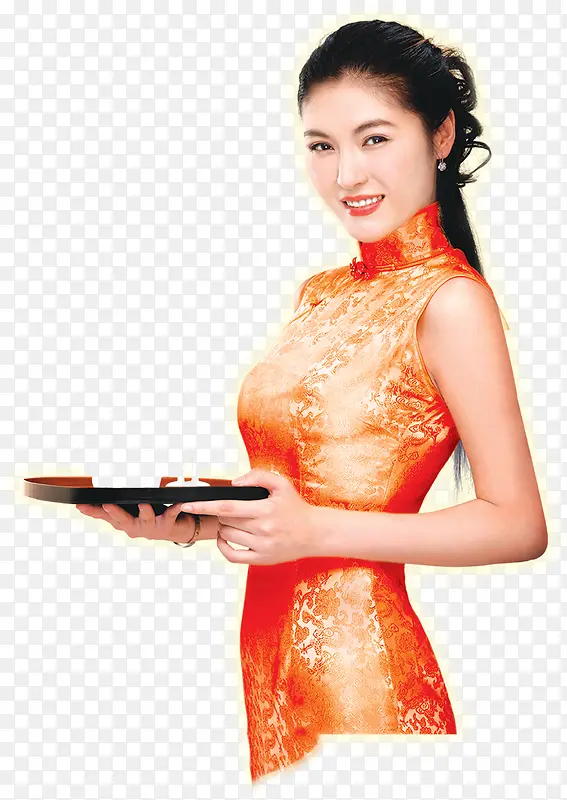 春节餐厅服务人物