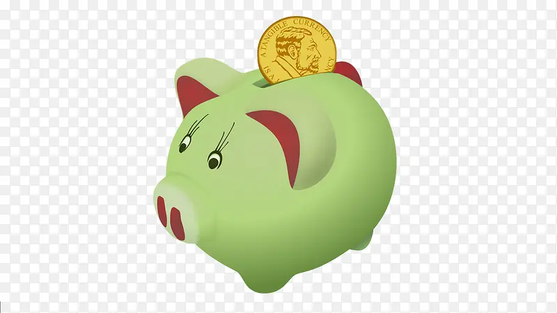 绿色小猪存钱罐