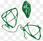 绿色手绘可爱线条粽子端午