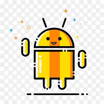 可爱的黄色的Android形象