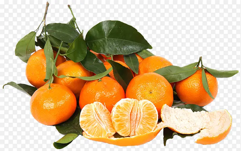 黄色橘子 拨开的橘子