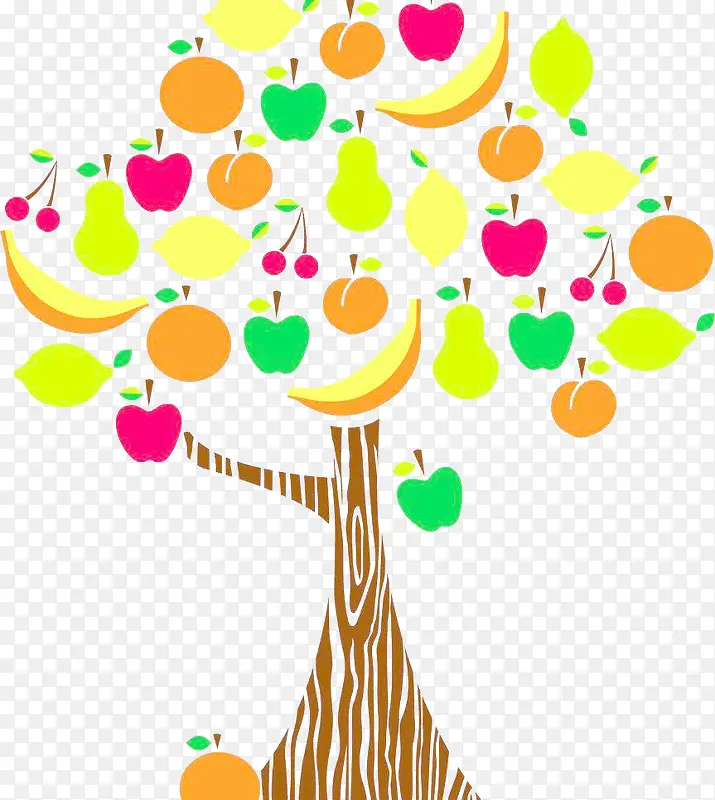 卡通装饰水果树背景