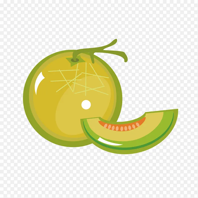 矢量绿色水果哈密瓜