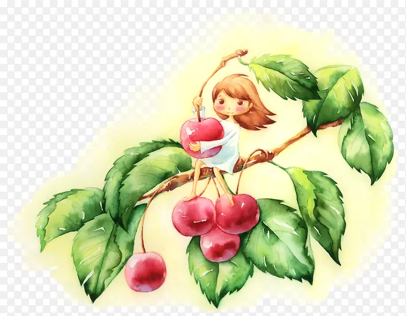 可爱樱桃女孩植物