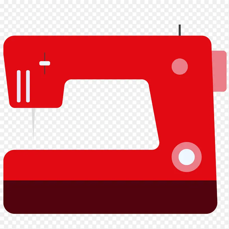 矢量扁平化红色缝纫机
