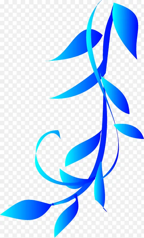 蓝色夏日植物树叶