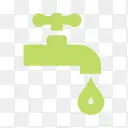 水龙头水简单的绿色图标