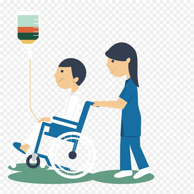 矢量轮椅病人和护士