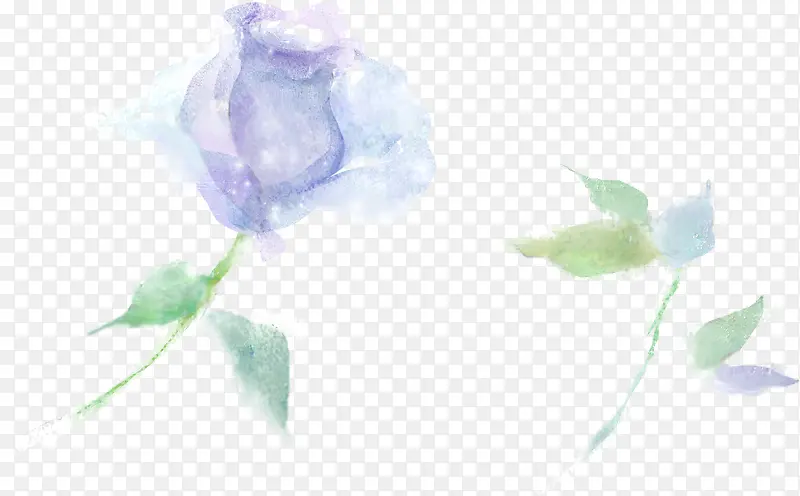 紫色梦幻手绘玫瑰