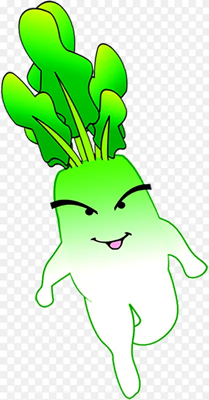手绘绿色萝卜彩页