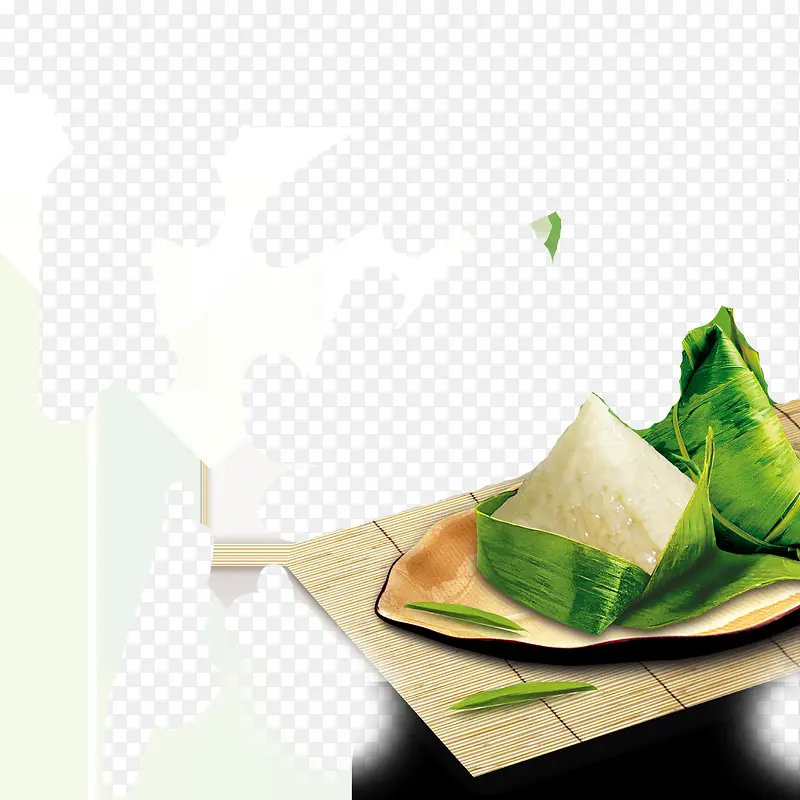绿色艺术手绘粽子节日