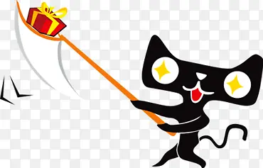黑色卡通天猫礼物