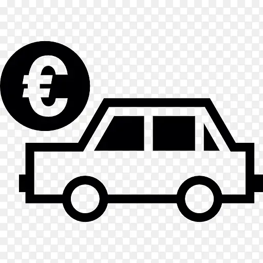 汽车销售在欧元图标
