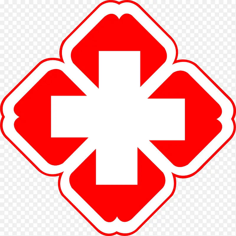 红色公立医院标志