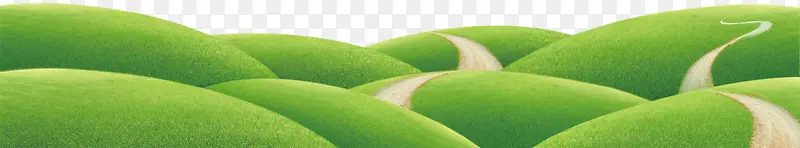 高清绿色山丘手绘
