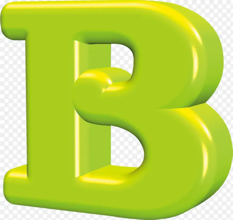 绿色立体可爱字母B