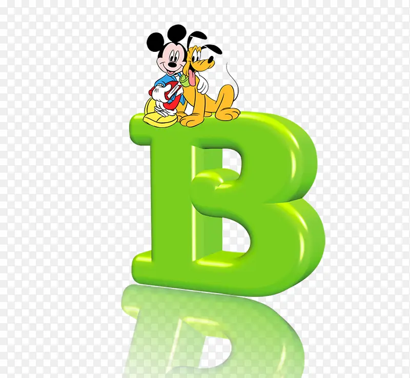 绿色卡通字母B
