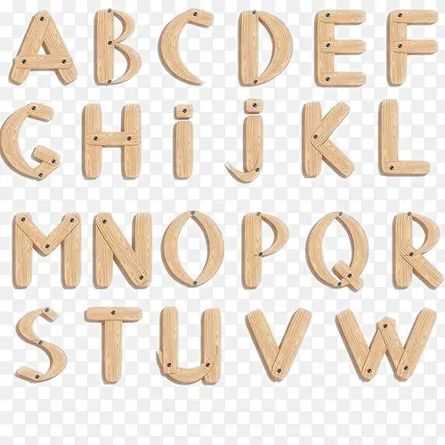 木制可爱字母