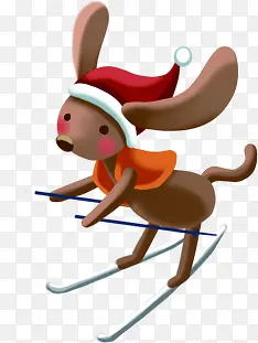 动画滑雪圣诞季背景