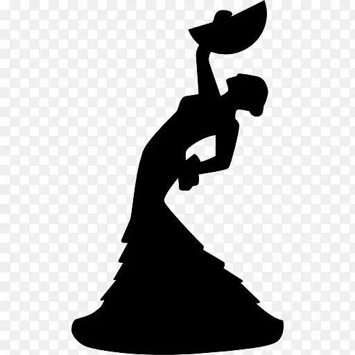 女性弗拉门戈舞蹈家形状图标