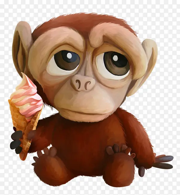吃冰淇淋的猩猩