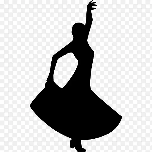 弗拉门戈舞蹈剪影的一个女人图标