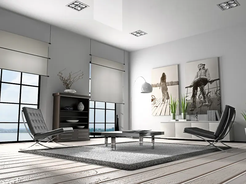 灰色现代家具客厅