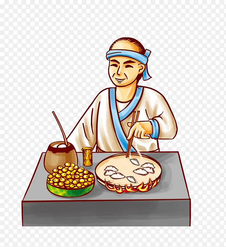 古代人物吃饺子