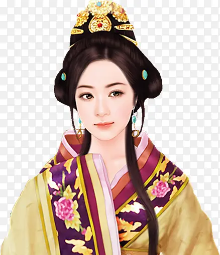 衣着华丽的古代人物